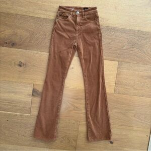 Ag Adriano Goldschmied Brown Alexxis Boot High-rise Corduroy Size 24R